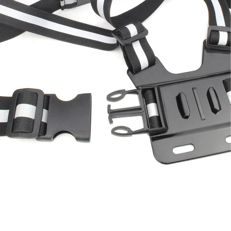 SOONSUN Chest Mount Harness Compatible with GoPro Hero 10 9 8 7 6 5 4 3 2 Fusion Session AKASO SJCAM DJI OSMO Action Camera – Fully Adjustable Chest Strap Mount with Reflective Belt