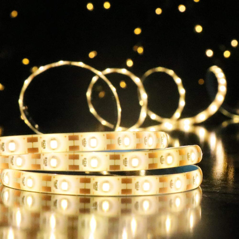 LED Strip Lights Battery Operated,Rope Lights Warm White,Waterproof Tape Lights,X-GiftKey 2M,6.6FT,240LED Led Lights Strip for TV Kitchen Cupboard Bedroom Bar Home Party Indoor Decoration