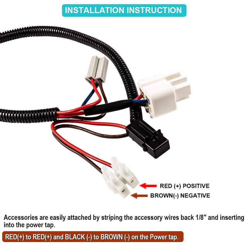 12 Volt Power Adapter fits for 1999-2018 Jeep Wrangler JK JKU TJ Unlimited Both Two and Four Door Models