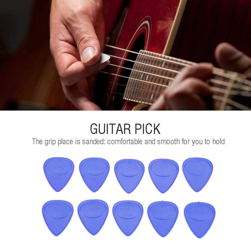 Dilwe Guitar Pick Plectrum, 10 Pcs Guitar Pick Holder Plectrum Musical Instrument Accessory (0.46mm-1mm Thickness) Blue