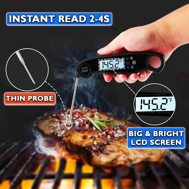 FoodOMeter Digital Meat-Thermometer for Meat Upgraded Instant-Read Meat Thermometer for Kitchen Food BBQ Candy Grill Cooking