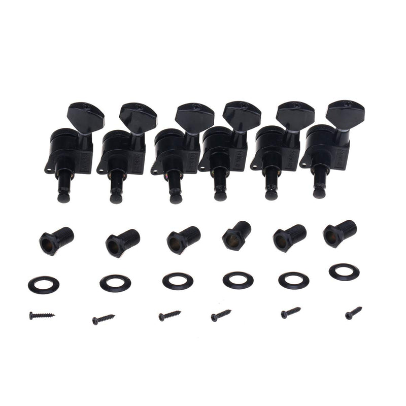 Musiclily Ultra 6-in-line 19:1 Ratio Guitar Locking Tuners Tuning Pegs Keys Machines Heads Set for Fender Stratocaster Strat/Telecaster Tele Electric Guitar, Black