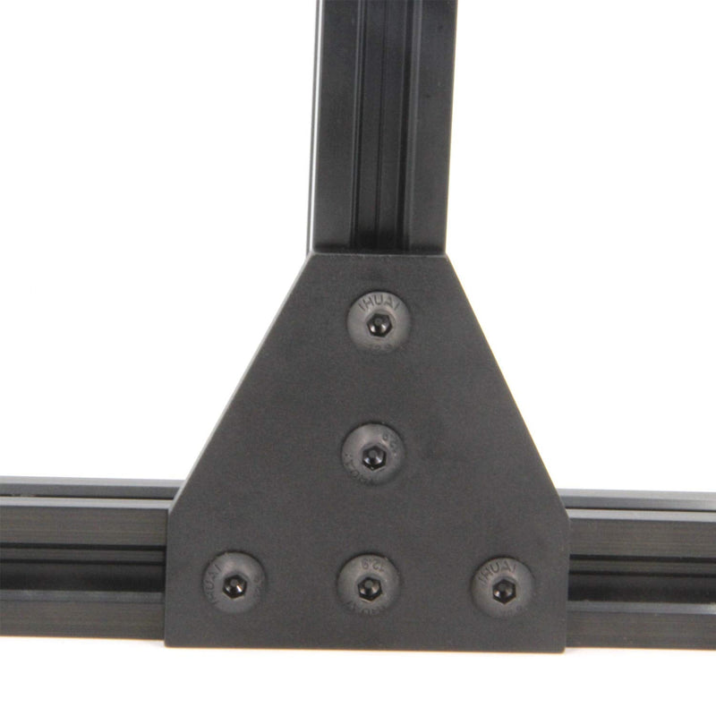 Zeberoxyz 4PCS/Kit Black T Shape Corner Bracket Plate with 20PCS M5 Screws and 20PCS M5 T-Nuts, 5-Hole 90 Degree Joint Board Plate for 2020 Series Aluminum Profile 3D Printer Frame (Black-T with Nut) 4PCS Black-T with Nut