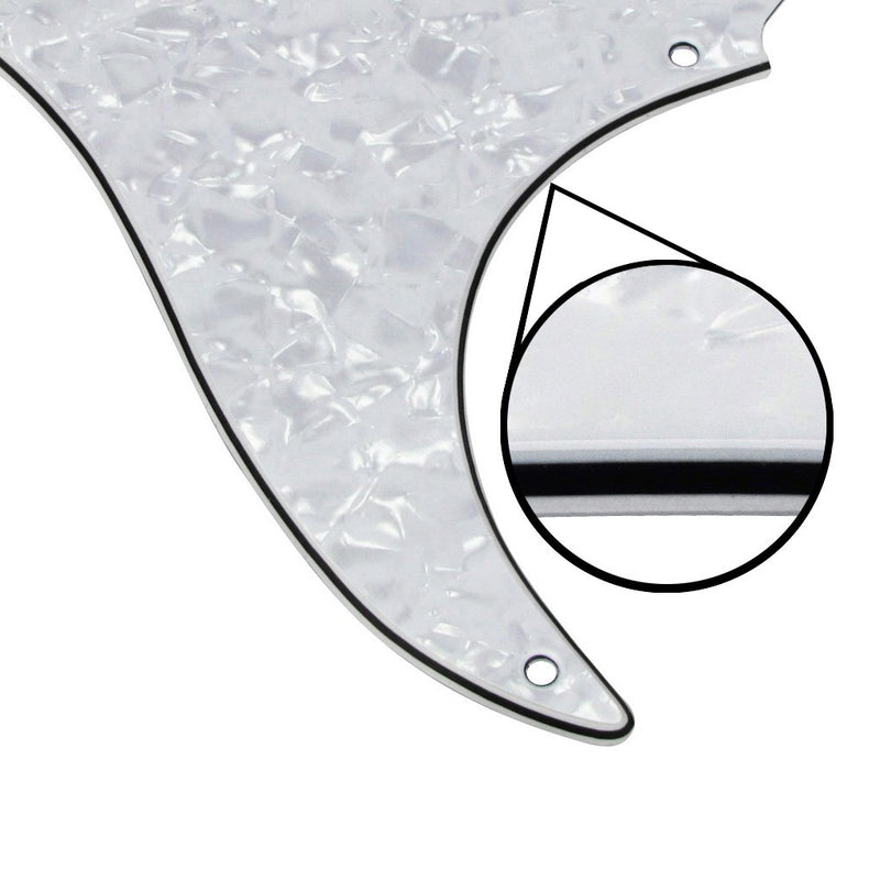 FLEOR Set of 8 Hole SSS Pickguard and Guitar Backplate with Screw for Vintage Strat Style Guitar Parts Replacement,4Ply White Pearl 4Ply White Pearl