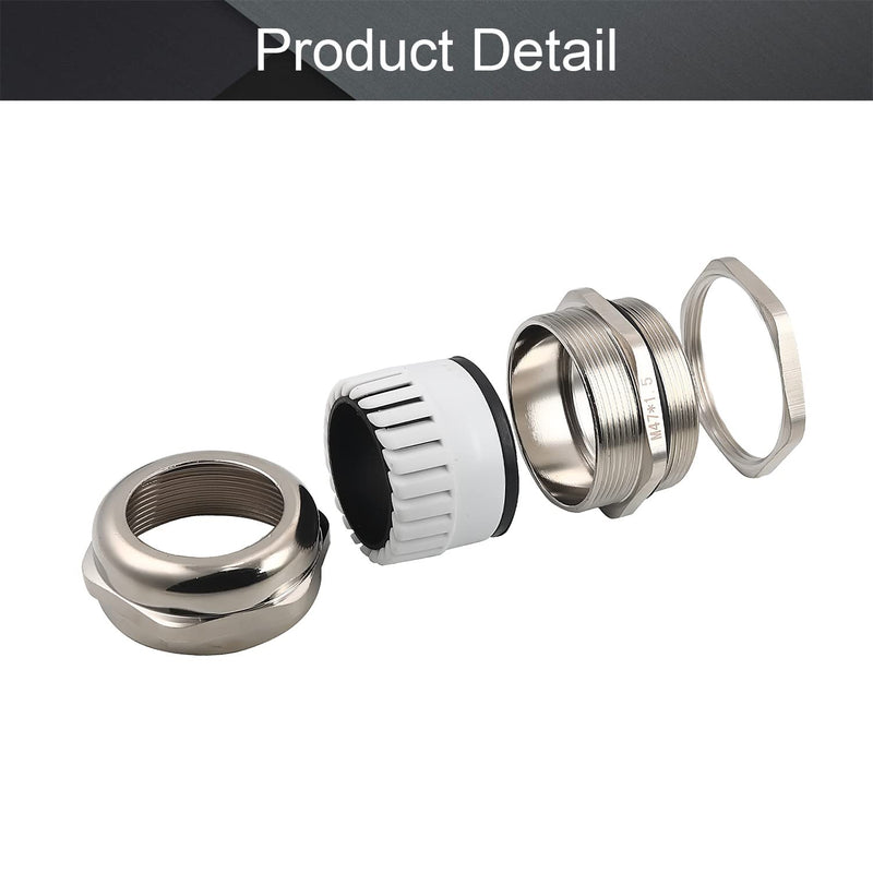 Fielect Metal Waterproof M47 Cable Glands Joints Adjustable Connector Silver for 25-33mm Dia Cable Models : M47*1.5 1pcs