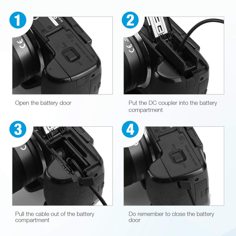 Powerextra DMW-BLC12 Dummy Battery DMW-DCC8 DC Coupler DMW-AC8 AC Power Supply Adapter for Panasonic Lumix DMC-FZ2500 FZ1000 FZ300 FZ200 G85 GX8 G7 G6 G5 GH2 DC-G90 G95 Cameras