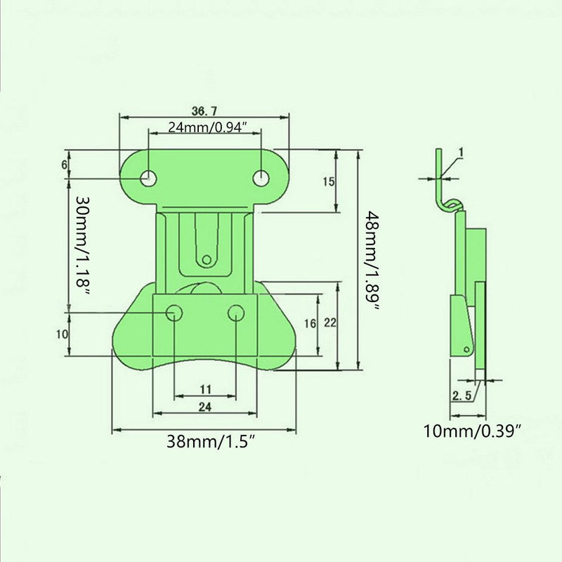 [AUSTRALIA] - YES Time 2 Pcs 304 Stainless Steel Wooden Box Chest Rotary Draw Latch Toggle Hasp Latch Lock Buckle 