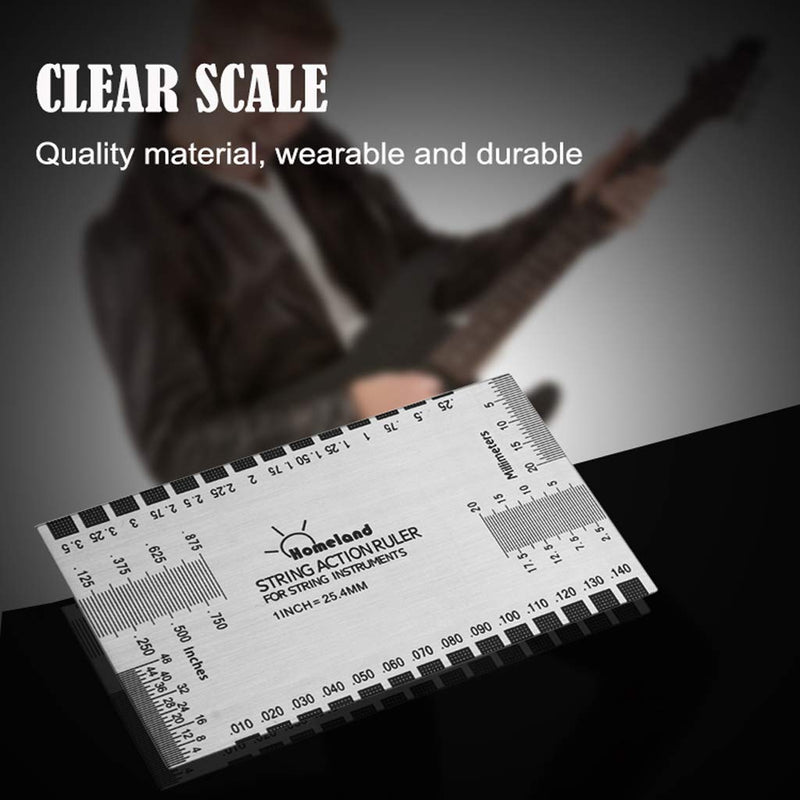 [AUSTRALIA] - Alnicov Stainless Steel String Action Ruler Guitar Setup Gauge Luthier Measuring Tool with User Guide for Electric, Acoustic & Bass Guitars 