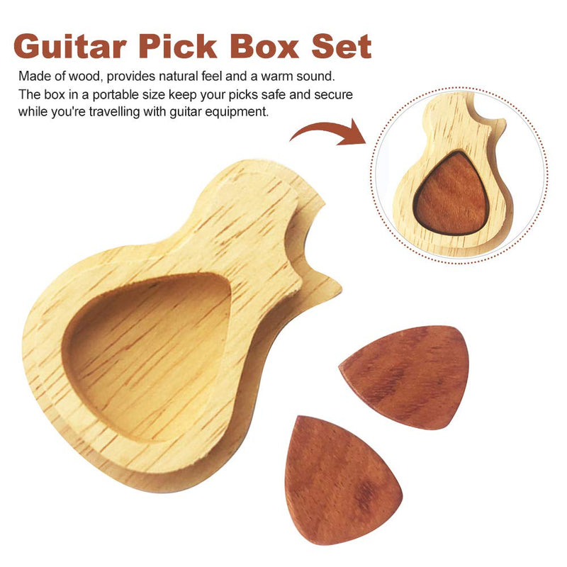 Guitar Pick, Personalized Wooden Guitar Pick Holder, Instrument Accessory, Protect Finger Guitar Pick Set Wooden Box Home, Music Gift for Player, Funny Guitar Picks 66x46x20mm/2.6x1.81x0.79inch