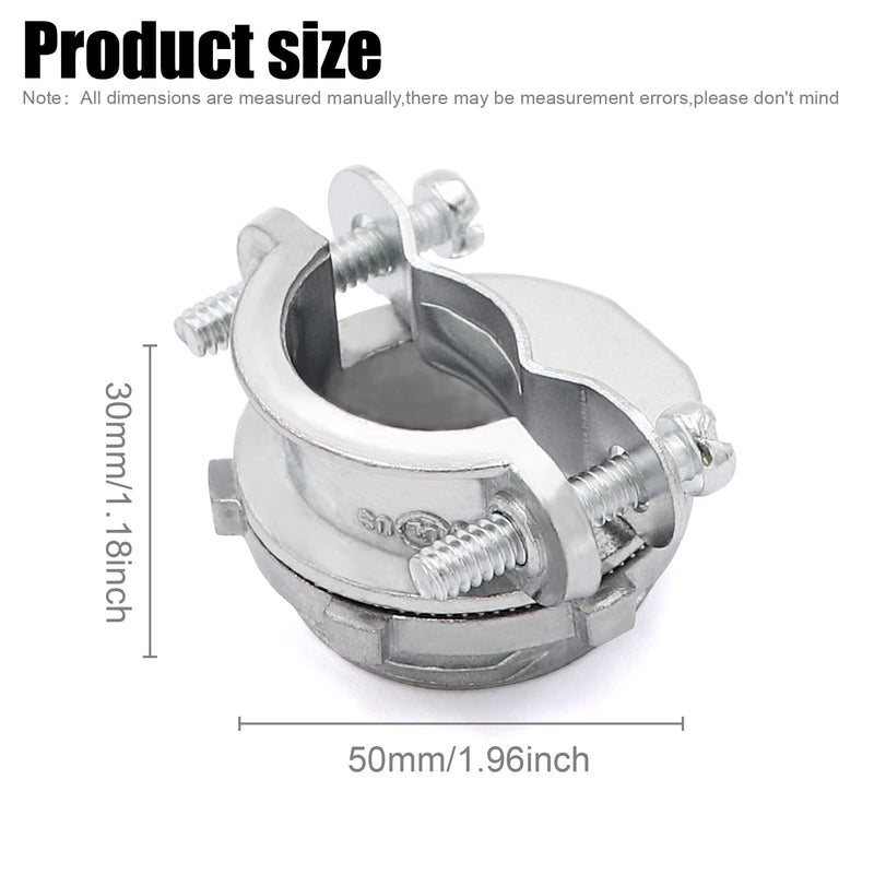 5Pack 1 inch NM Cable Clamp Type Connectors for Metallic Conduit Protect Cables Silver-Zinc 1"-5pack