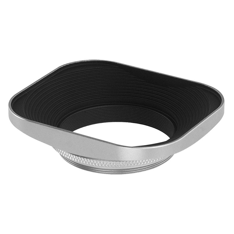 Haoge LH-LC43W 43mm Square Metal Screw-in Lens Hood with Cap for Voigtlander Nokton Classic 35mm f1.4 40mm f/1.4 MC SC VM, Carl Zeiss Biogon T ZM 35mm f2.8 35mm f2, Leica X Typ 113 Lens Silver