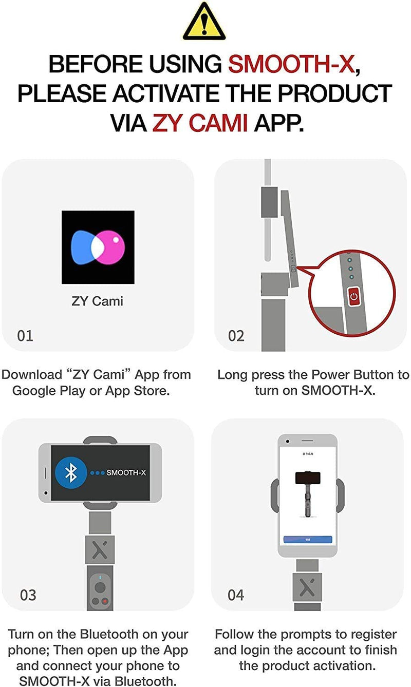 Zhiyun Smooth X Gimbal Stabilizer Combo Kit Gray for Smartphone w/Selfie Stick Tripod, Face Tracking, Bluetooth, Gesture, YouTube Vlog Video, Zoom