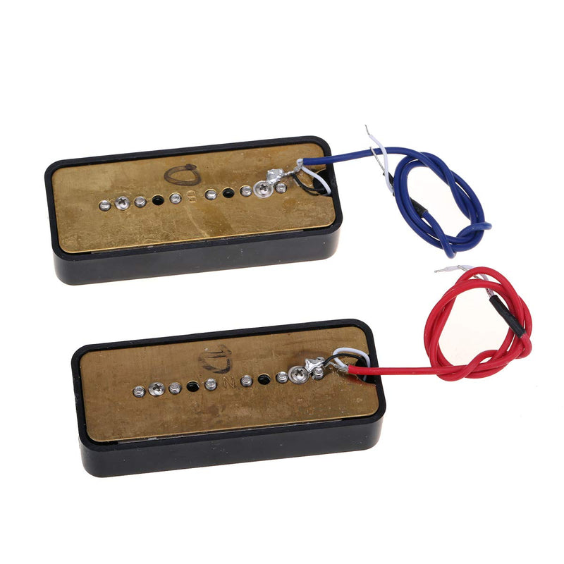 Wilkinson M Series Alnico 5 P90 Soapbar Pickups Neck and Bridge Set for Les Paul/SG Electric Guitar, Black