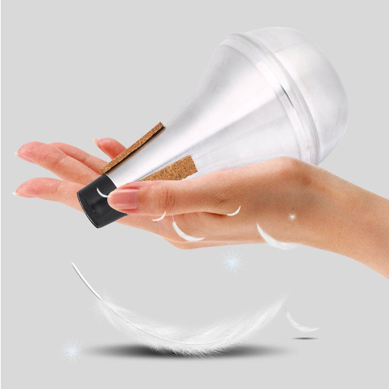 Dilwe Trumpet Mute, Cork Strips Aluminum Alloy Practice Trumpet Cornet Mute Silencer