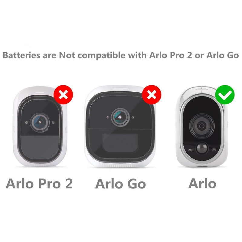 Taken 4 Pack 3.7V 750mAh Rechargeable Batteries for Arlo Cameras (VMC3030/VMK3200/VMS3330/3430/3530), Flashlight, Microphone
