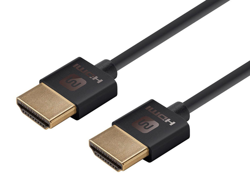 Monoprice HDMI High Speed Cable - 4 Feet - Black, 4K@60Hz, HDR, 10.2 Gbps, 36AWG, YUV 4:2:0 - Ultra Slim Series 4ft