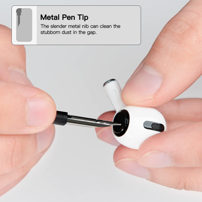 PZOZ Cell Phone Cleaning Kit for Airpods Pro/iPhone, Multi-Function Cleaner Tool fit for Headphone, iPad Jack, Charger Port Hole Plug, Speaker, Bluetooth Earbuds, Samsung Earphones, Phone Lens(White) White
