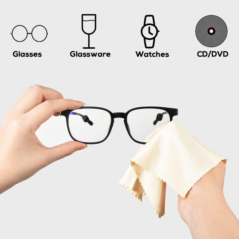 waka 10 Pack Upgraded Microfiber Cleaning Cloth, 6x7 Lint Free Cloth for Eyeglasses, Camera Lens, Cell Phones, LCD Screens, Computers, CD DVD, Eye Glass and Other Delicate Surfaces Wipes Cleaner