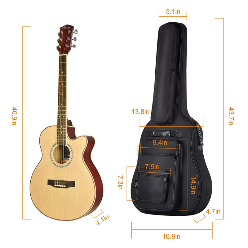 [AUSTRALIA] - CAHAYA 40 41 42 Inch Multi-pockets Acoustic Guitar Bag 6 Pockets 0.3 Inch Thick Padding Waterproof Guitar Case Gig Bag 