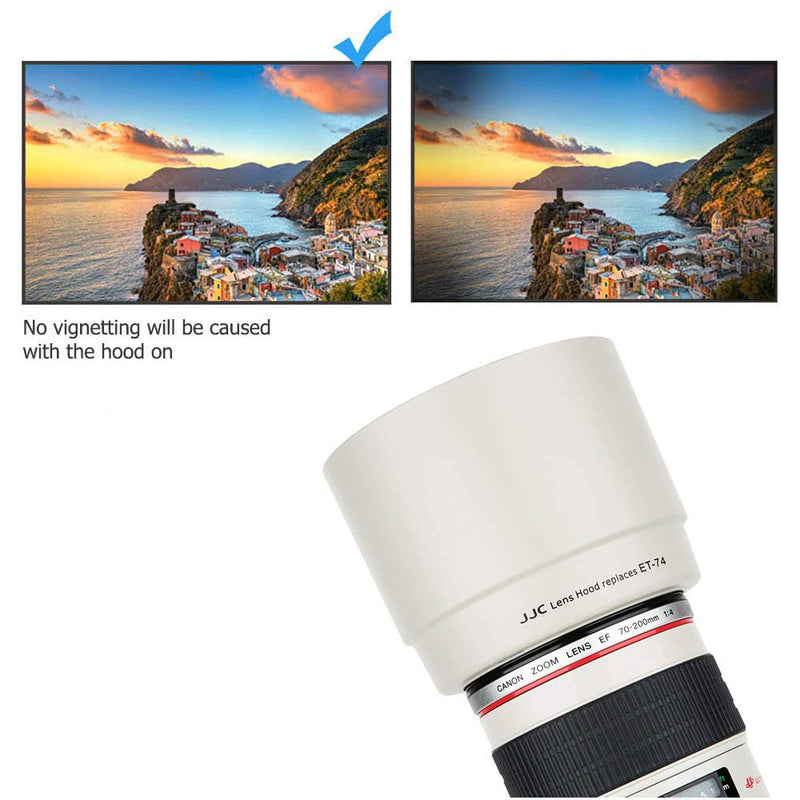 Camera Lens Hood Shade for Canon EF 70-200mm f/4L is USM Lens Replaces Canon ET-74 Lens Hood Reverse Attaching -White