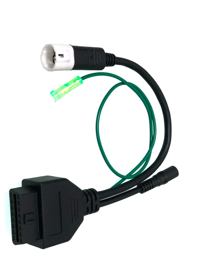 Cable for Yamaha 3 Pin Plug with Green Fly Cable Motorcycle to OBD 2 OBD2 Adapter Motorcycle Diagnostics Cable Bike to Connect OBD2 Code Reader ELM BT 4.0