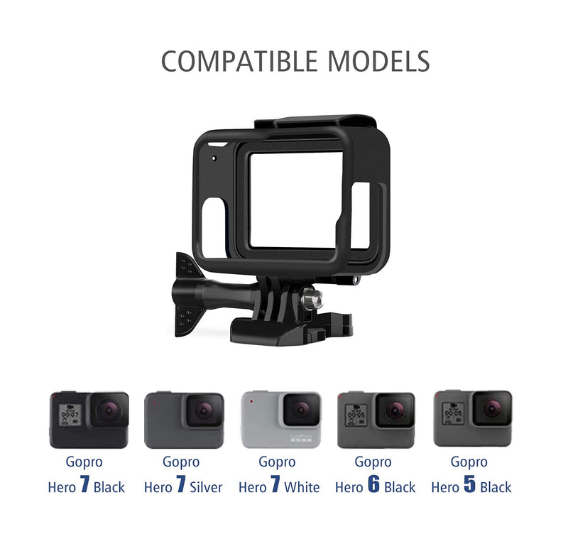 Vine Voice 5star Frame Housing Case Holder for GoPro Hero7 Hero6 Hero5 (2018) Black Action Camera, Quality Protective Shell mod Cage for go pro Camera