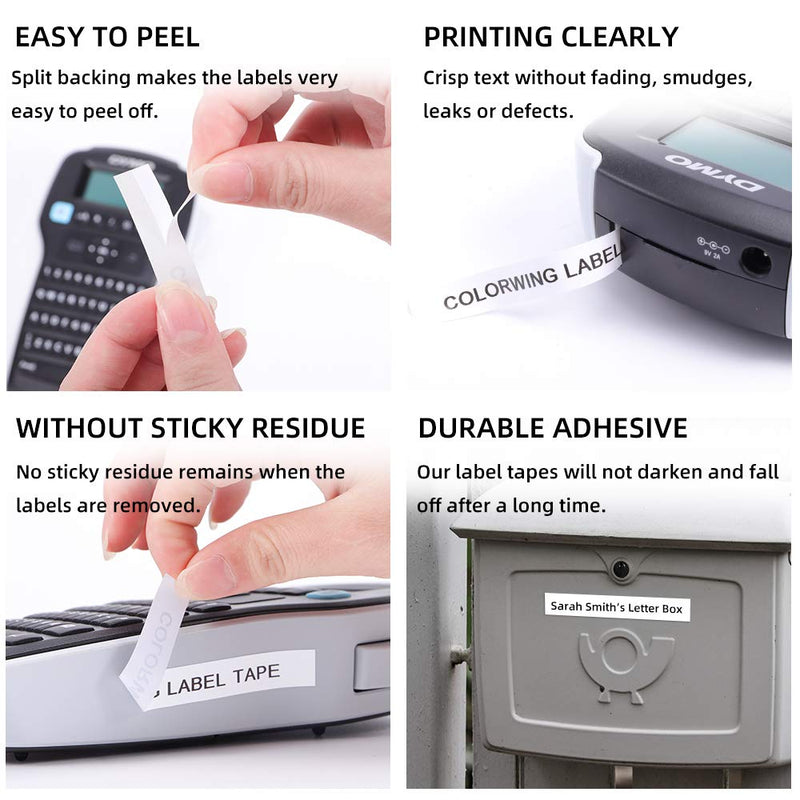 Compatible Dymo D1 Label Tape 45013 Replace for DYMO Label Maker Refills d1 A45013, Black on White, 1/2 Inch x 23 Ft for Dymo LabelManager 160 420P 210D 280 360D PnP Label Maker, 3-Pack