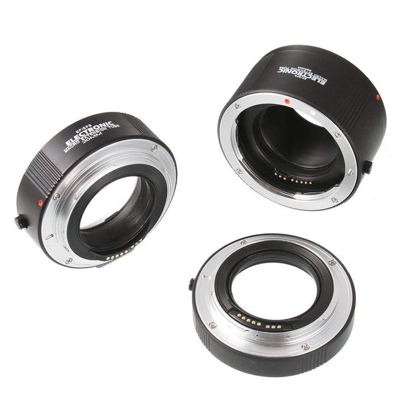 Fotga Electronic Auto Focus Macro Extension Tube Set for Canon EOS EF & EF-S Mount 5D2 5D3 5DIV 5DS 5DSR 6D II 7D/7DII 77D 80D 650D 750D 800D 1300D 1500D DSLR Cameras, 13mm+20mm+36mm Set