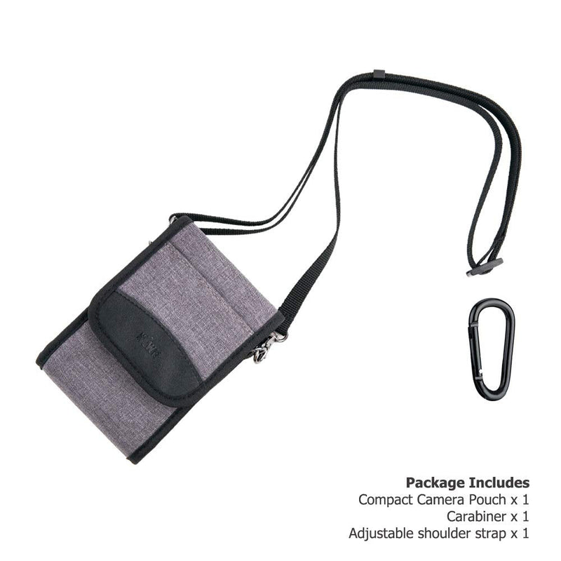 Compact Camera Case Point and Shoot Camera Pouch Compactible with Canon G7X Mark III G7X Mark II G5X Mark II Sony ZV-1 RX100VII RX100V RX100IV, Removable Shoulder Strap, Accessory Storage