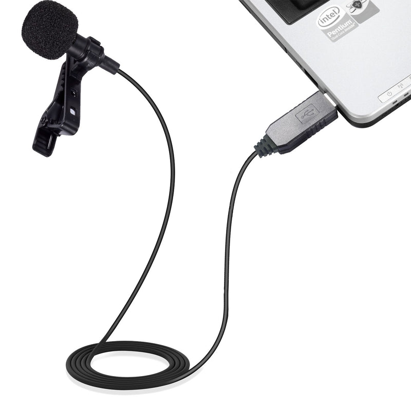 Mic for Computer, PChero USB Lavalier Clip-on Omnidirectional Condenser Microphone for Laptop PC MacBook, Ideal for Interviews, Skype, Audio Video YouTube Recording, QQ, MSN, Podcast