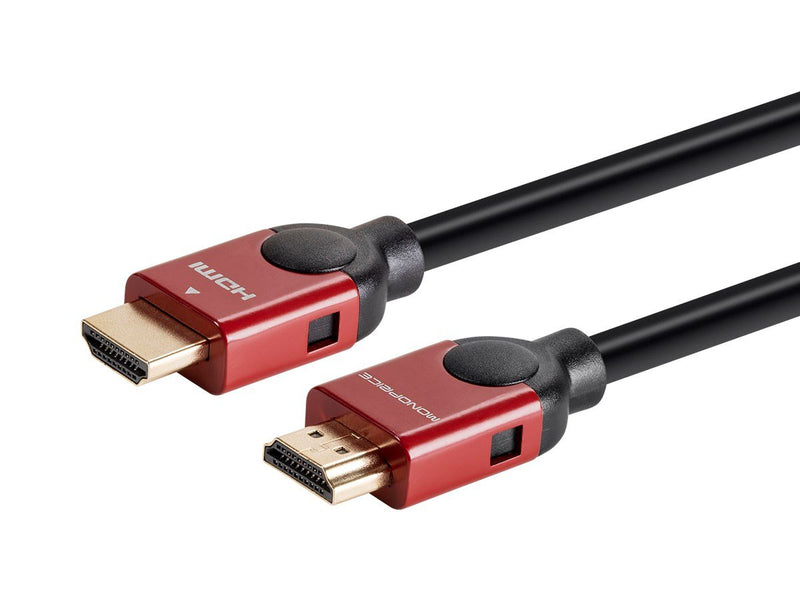 Monoprice 109305 HDMI High Speed Cable - 15 Feet - Red, 4K@60Hz, HDR, 18Gbps, 28AWG, YUV 4:4:4 - Select Metallic Series