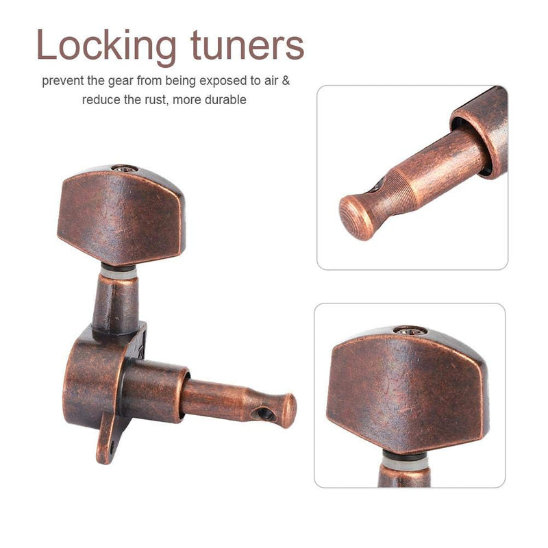 Bnineteenteam 3L3R Guitar Tuning Pegs Red Bronze Machine Heads Guitars Accessory