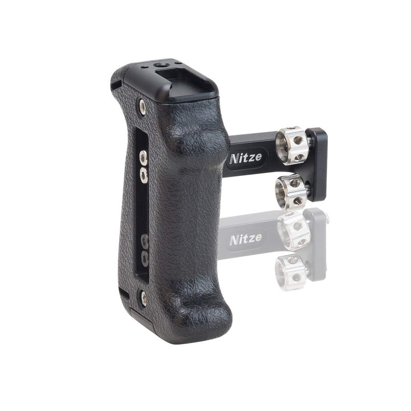 Nitze Adjustable Plastic Side Handle Grip Universal Camera Cage Handle with Cold Shoe Mount for Camera Cage Shoulder Mount Support - PA22-E