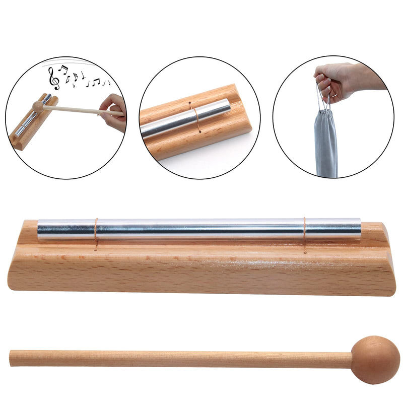 Ehome Meditation Chimes, Mindfulness Solo Hand Bell Classroom Chime Percussion Instrument Teacher Tools Reminder Bell with Mallet Storage Bag for Prayer Yoga Eastern Energies Music Gift