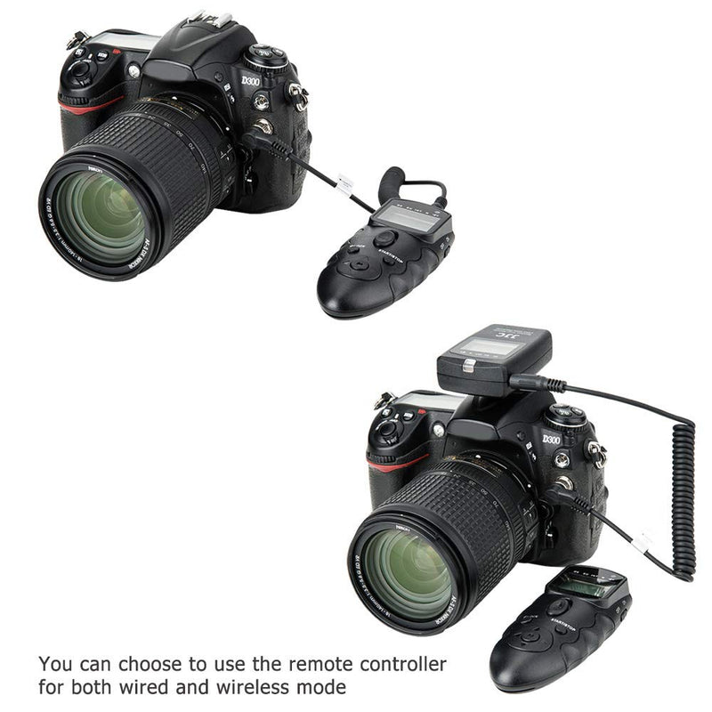 JJC Wireless Intervalometer Timer Remote Control Shutter Release for Nikon D850 D500 D5 D810 D810A D800 D700 D4s D4 D3 D3s D3X D2H D2X D2Hs D2Xs D300s D300 D200 D100 and More Nikon Camera For Nikon MC-30