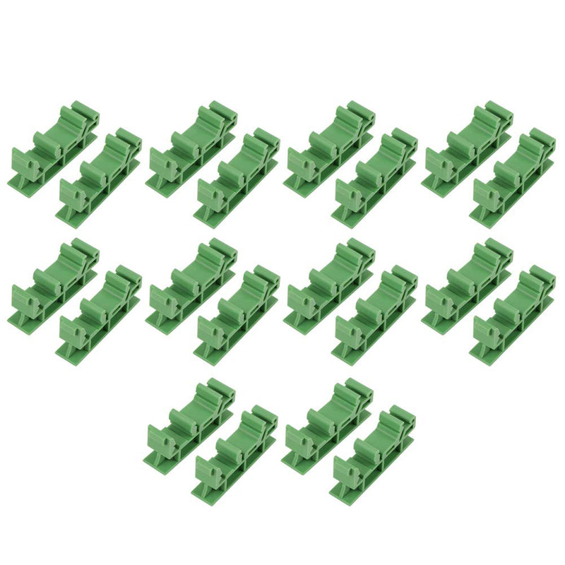 FTVOGUE 10 Sets PCB DIN Rail Mounting Adapter Circuit Board Mounting Bracket Holder Carrier Clips for DIY Electrical (Green, 35mm)