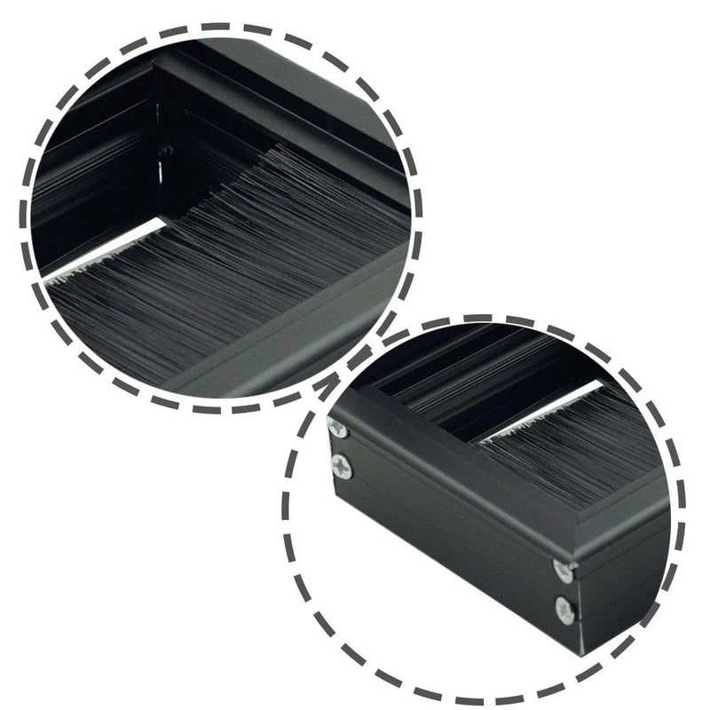 Rannb Square Cable Grommet Metal Wire Hole Cover for Computer Desk Table Black 80mm x 80mm - Pack of 2 Black 80*80mm