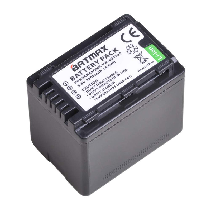 Batmax 1Pc 3900mAh VW-VBT380 VW-VBT190 Battery + LCD USB Charger Plug for Panasonic HC-VX1,HC-VX11,HC-V800,HC-V808,HC-V720,HC-V727,HC-V730,HC-V750,HC-V757,HC-V760,HC-V770