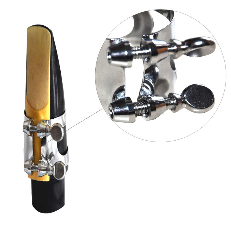 Black PVC Alto Saxophone Mouthpiece and Cap with Silver Brass Ligature