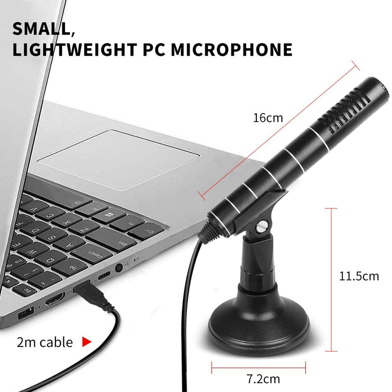 USB Computer Microphone, Desktop Microphone Condenser Microphone Compatible with Computer, PC, Laptop, MAC, Windows, For Games, Streaming Broadcast, Skype, YouTube Videos, Chatting - Bomaite T4,Black