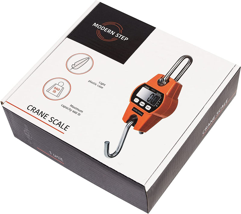 [AUSTRALIA] - 𝗣𝗥𝗢𝗙𝗘𝗦𝗦𝗜𝗢𝗡𝗔𝗟 Digital Hanging Scale 660 LB 300 KG - Heavy Duty Waterproof Fish Scale - Portable Crane Scale for Luggage Weight Suitcase Hunting Farm Bike Bow Fish Weight Fishing Scale Standard Orange 