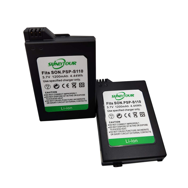 PSP-S110 Battery, 2 Pcs PSP-S110 PSP S110 Battery for Playstation PSP2000 2001 2002 2003 2004 2005 2006 2008 3000 3001 3002 3003 3004 3005 3006 3008