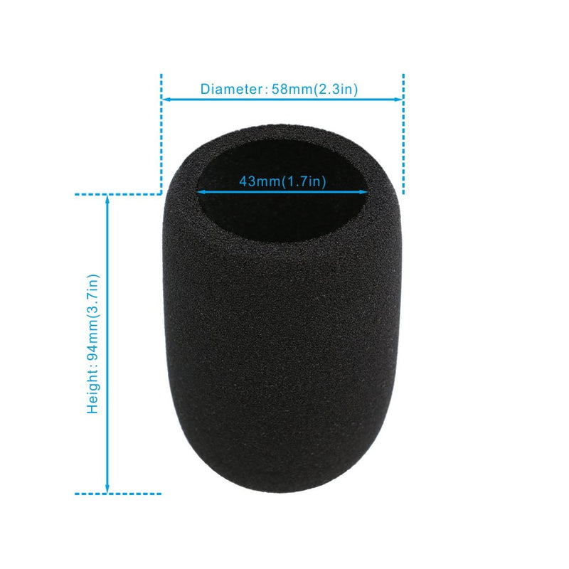 [AUSTRALIA] - SUNMON Windscreen Foam Cover, Windscreen Pop Filter for Audiotechnica AT2020 Condenser Studio Microphone and Large Size Mic (Black) 