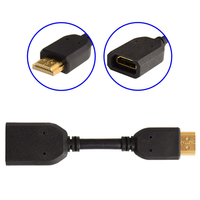 OUOU HDMI Extension Cable Gold Plated 360° Swivel 4" HD Male to Female Extender Adapter Supports 4K & 2K for Google Chrome Cast, Fire TV Stick, Roku Stick Connection to TV