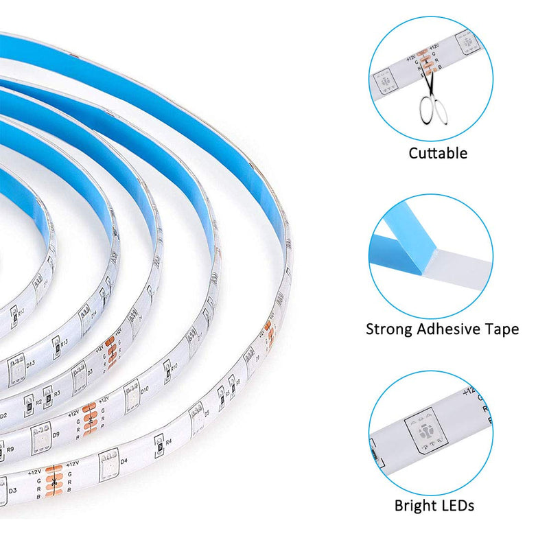 [AUSTRALIA] - AMAZING POWER StripSun LED Strip Lights SMD 5050 Waterproof 16.4ft 5M 300leds RGB Color Changing Flexible LED Rope Lights with 44Key Remote Strip Light 