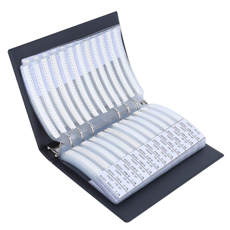 0201 SMD Resistor Sample Book, 170 Values Resistor Kit 50 Each 1% Accuracy in Storage Book Case, Electronic Component for Electronic Engineering