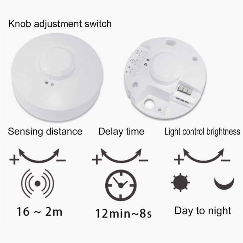 Microwave Sensor Switches, Microwave Motion Detector Light Switch Automatically Identify Lighting AC85-250V 5.8GHz for Hotel Lobby