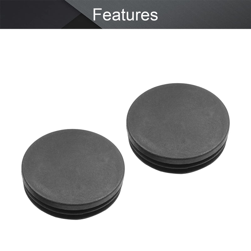 MroMax 10PCS 76mm/2.99" Dia Plastic Tubing Plug Round Post End Caps for Handrail Stair Newel Guardrail Tube Black Dia 76mm