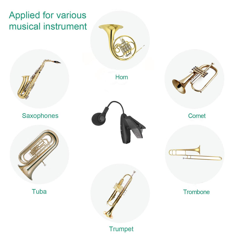 [AUSTRALIA] - Wireless Instrument Microphone,UHF Clip Condenser Mic,for Horns,Trumpets,Clarinets, Saxophones, Cello, Computer, Phone, Speakers, Voice Amplifier 131ft Range, 1/8＆1/4'' Port Instrument Microphone with Clip 