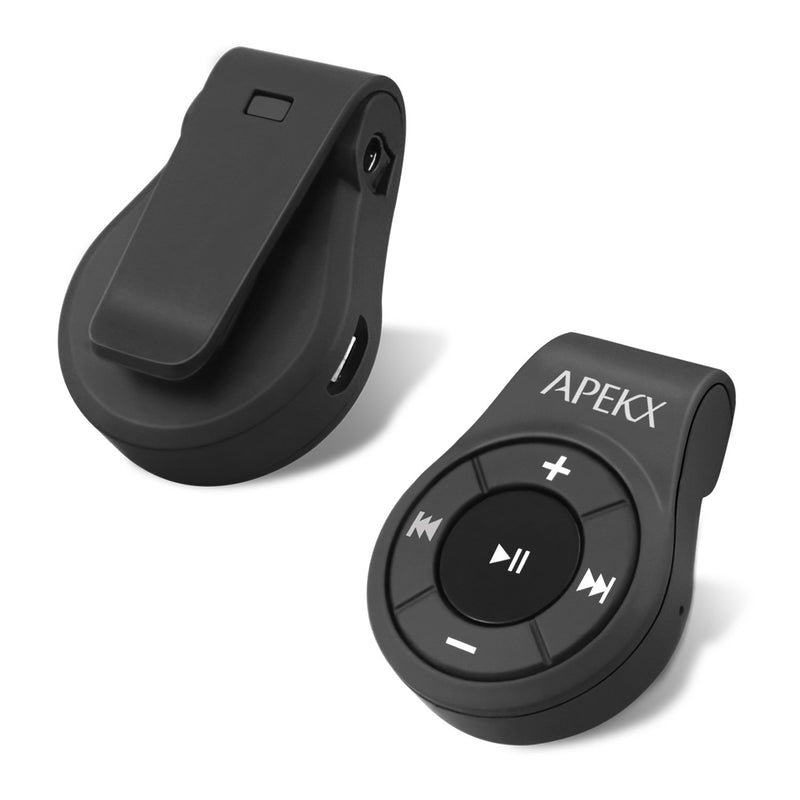 APEKX Clip Bluetooth Audio Adapter for Headphones, Headset, Speaker, Wireless Receiver with MIC for Hands-Free Call and Music